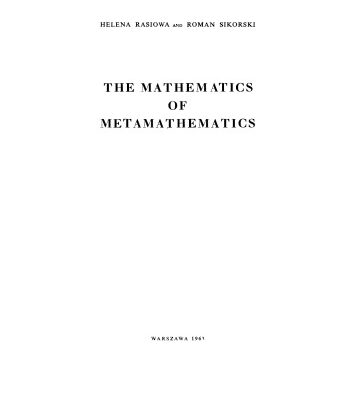 خرید و دانلود نسخه کامل کتاب The mathematics of metamathematics.