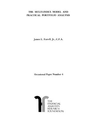خرید و دانلود نسخه کامل کتاب The Multi-Index Model and Practical Portfolio Analysis