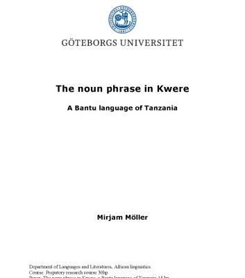 خرید و دانلود نسخه کامل کتاب The noun phrase in Kwere, a Bantu language of Tanzania