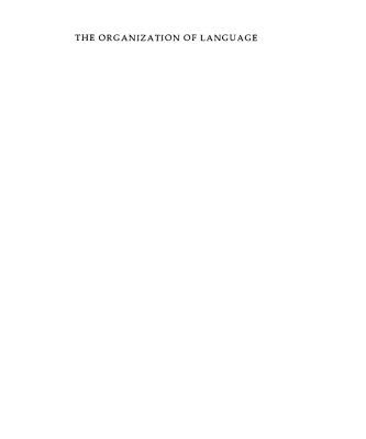 خرید و دانلود نسخه کامل کتاب The Organization of Language