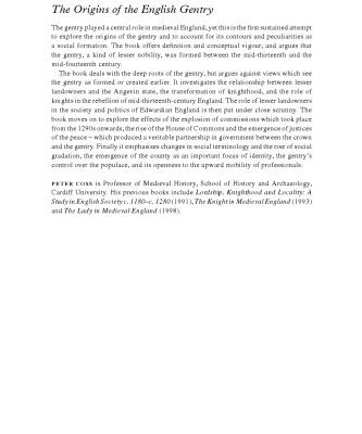 خرید و دانلود نسخه کامل کتاب The Origins of the English Gentry (Past and Present Publications)