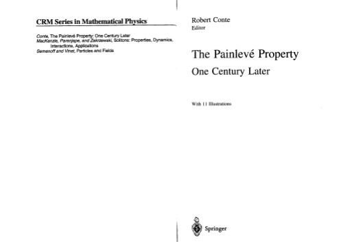 خرید و دانلود نسخه کامل کتاب The Painleve property, one century later_68b38df489f98.jpeg خرید و دانلود نسخه کامل کتاب The Painleve property, one century later