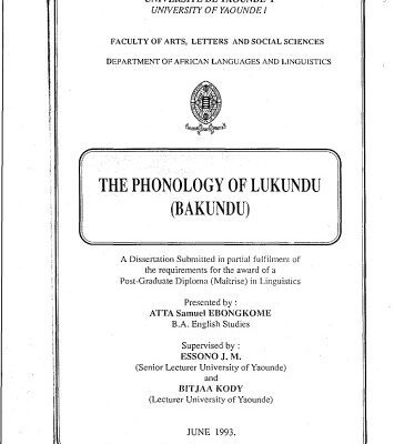 خرید و دانلود نسخه کامل کتاب The phonology of Lukundu (Bakundu)