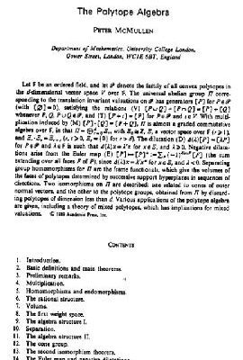 خرید و دانلود نسخه کامل کتاب The polytope algebra