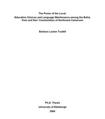 خرید و دانلود نسخه کامل کتاب The Power of the Local: Education Choices and Language Maintenance among the Bafut, Kom and Nsoʼ Communities of Northwest Cameroon