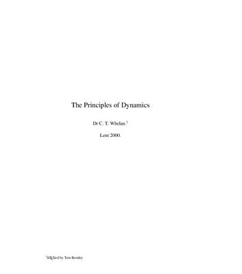 خرید و دانلود نسخه کامل کتاب The Principles of Dynamics