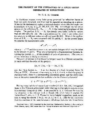 خرید و دانلود نسخه کامل کتاب The Product Of Generators of Finite Generations by reflections