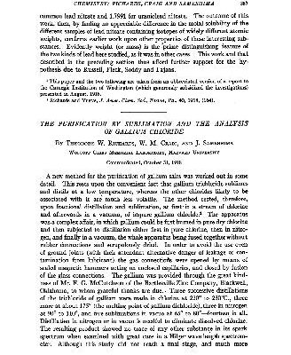خرید و دانلود نسخه کامل کتاب The Purification by Sublimation and the Analysis of Gallium Chloride