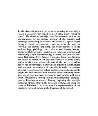 خرید و دانلود نسخه کامل کتاب The Rhetoric of Courtship in Elizabethan Language and Literature