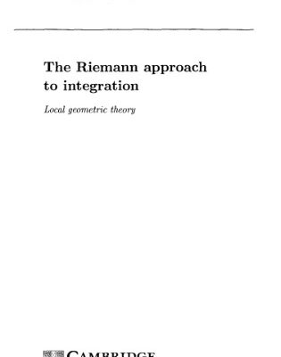 خرید و دانلود نسخه کامل کتاب The Riemann approach to integration: local geometric theory