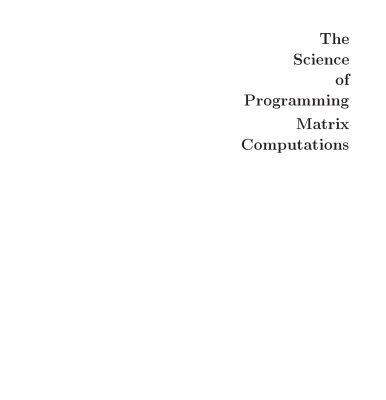 خرید و دانلود نسخه کامل کتاب The Science of Programming Matrix Computations