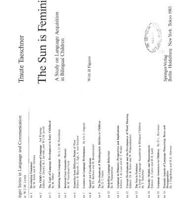 خرید و دانلود نسخه کامل کتاب The Sun is Feminine: A Study on Language Acquisition in Bilingual Children (Springer Series in Language and Communication)