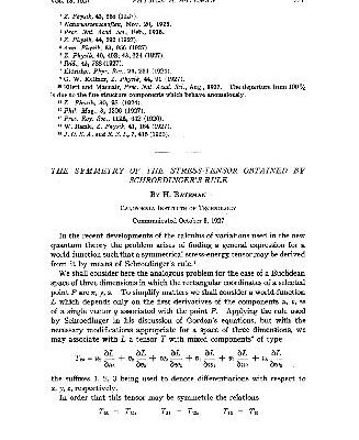 خرید و دانلود نسخه کامل کتاب The Symmetry of the Stress-Tensor Obtained by Schroedingers Rule