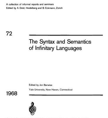خرید و دانلود نسخه کامل کتاب The Syntax and Semantics of Infinitary Languages