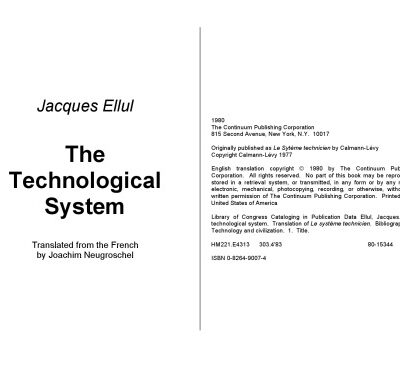 خرید و دانلود نسخه کامل کتاب The Technological System