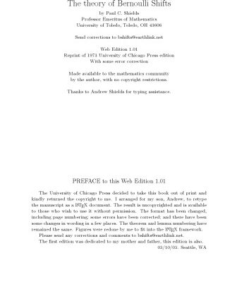 خرید و دانلود نسخه کامل کتاب The Theory of Bernoulli Shifts