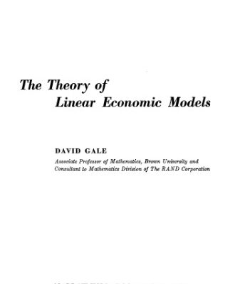 خرید و دانلود نسخه کامل کتاب The Theory of Linear Economic Models