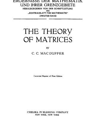 خرید و دانلود نسخه کامل کتاب The Theory of Matrices
