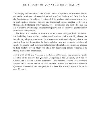 خرید و دانلود نسخه کامل کتاب The Theory of Quantum Information