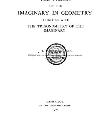 خرید و دانلود نسخه کامل کتاب The theory of the imaginary in geometry