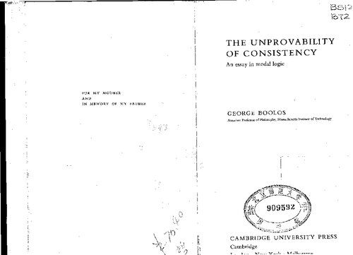 خرید و دانلود نسخه کامل کتاب The Unprovability of Consistency: An Essay in Modal Logic_68aebaa23bcc0.jpeg خرید و دانلود نسخه کامل کتاب The Unprovability of Consistency: An Essay in Modal Logic