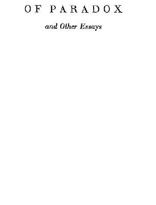خرید و دانلود نسخه کامل کتاب The ways of paradox and other essays