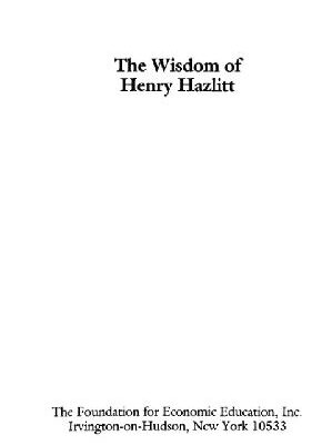خرید و دانلود نسخه کامل کتاب The wisdom of Henry Hazlitt