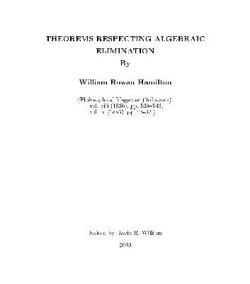 خرید و دانلود نسخه کامل کتاب Theorems Respecting Algebraic Elimination