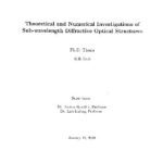 خرید و دانلود نسخه کامل کتاب Theoretical and Numerical Investigations of Sub-wavelength Diffractive Optical Structures