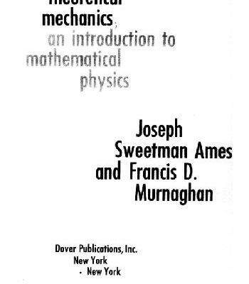 خرید و دانلود نسخه کامل کتاب Theoretical Mechanics an Introduction to Mathematical Physics (Theoretical Mechanics an Introduction to Mathematical Physics)