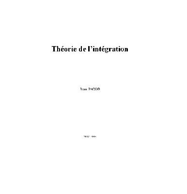 خرید و دانلود نسخه کامل کتاب Theorie de l’integration