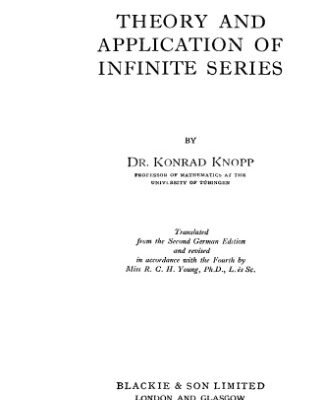 خرید و دانلود نسخه کامل کتاب Theory and application of infinite series