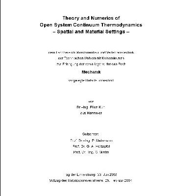 خرید و دانلود نسخه کامل کتاب Theory and numerics of open system continuum thermodynamics