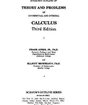 خرید و دانلود نسخه کامل کتاب THEORY AND PROBLEMS OF DIFFERENTIAL AND INTEGRAL CALCULUS