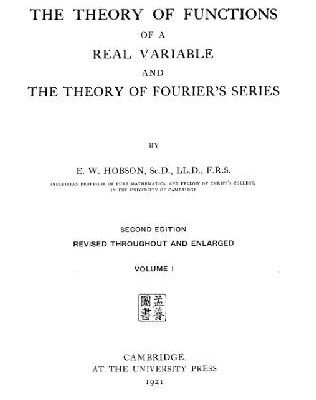 خرید و دانلود نسخه کامل کتاب Theory of Functions of a Real Variable and the Theory of Fourier’s Series V1