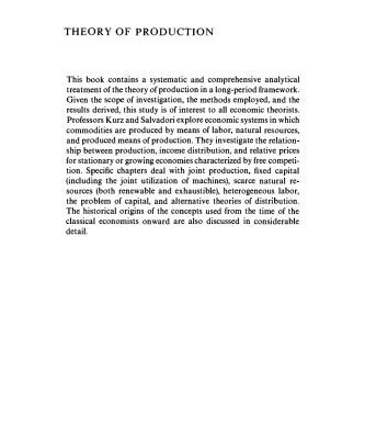 خرید و دانلود نسخه کامل کتاب Theory of Production: A Long-Period Analysis