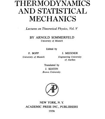 خرید و دانلود نسخه کامل کتاب Thermodynamics and Statistical Mechanics (Lectures on Theoretical Physics)