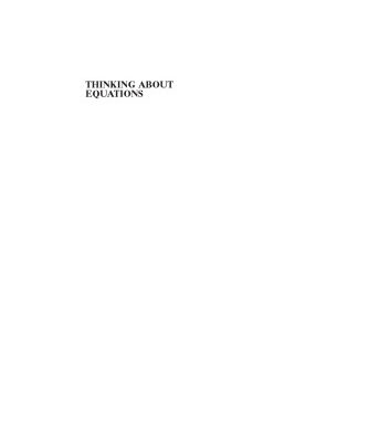 خرید و دانلود نسخه کامل کتاب Thinking About Equations: A Practical Guide for Developing Mathematical Intuition in the Physical Sciences and Engineering