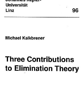 خرید و دانلود نسخه کامل کتاب Three Contributions to Elimination Theory