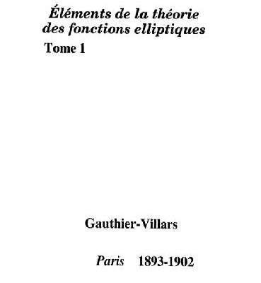 خرید و دانلود نسخه کامل کتاب Tome I 1. Elements de la theorie des fonctions elliptiques. Introduction. Calcul differentiel