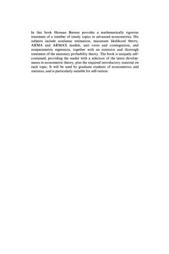 خرید و دانلود نسخه کامل کتاب Topics in Advanced Econometrics: Estimation, Testing, and Specification of Cross-Section and Time Series Models_68b213e39572a.jpeg خرید و دانلود نسخه کامل کتاب Topics in Advanced Econometrics: Estimation, Testing, and Specification of Cross-Section and Time Series Models