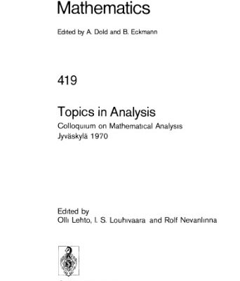 خرید و دانلود نسخه کامل کتاب Topics in Analysis