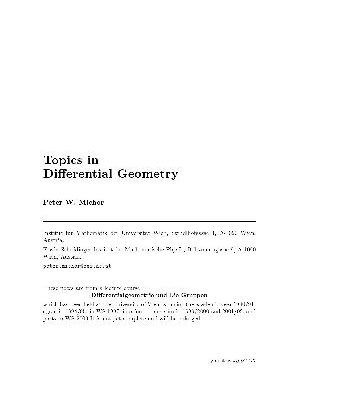 خرید و دانلود نسخه کامل کتاب Topics in Differential Geomnetry 001