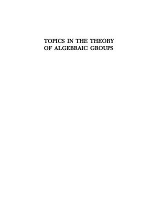 خرید و دانلود نسخه کامل کتاب Topics in the Theory of Algebraic Groups