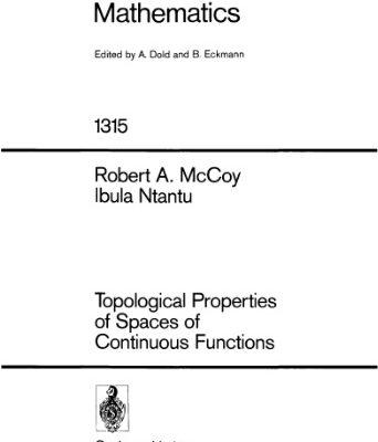 خرید و دانلود نسخه کامل کتاب Topological Properties of Spaces of Continuous Functions