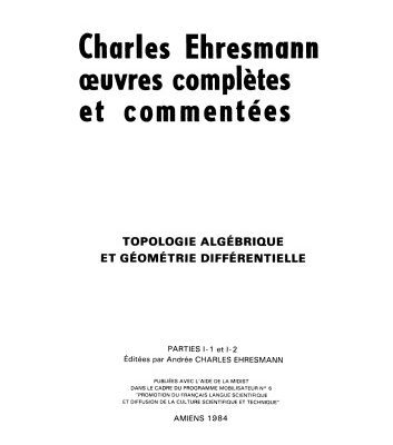 خرید و دانلود نسخه کامل کتاب Topologie algébrique et géométrie différentielles. Parties I-1 et I-2