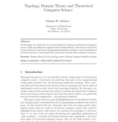 خرید و دانلود نسخه کامل کتاب Topology, Domain Theory and Theoretical Computer Science