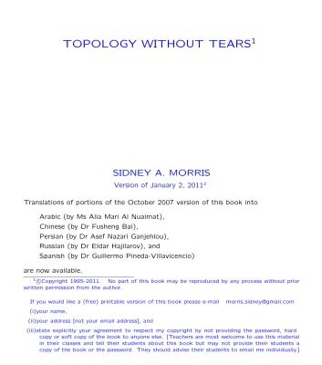 خرید و دانلود نسخه کامل کتاب Topology Without Tears