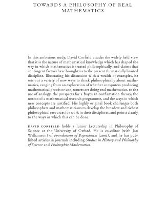 خرید و دانلود نسخه کامل کتاب Towards a Philosophy of Real Mathematics