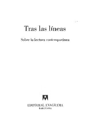 خرید و دانلود نسخه کامل کتاب Tras las líneas. Sobre la lectura contemporánea